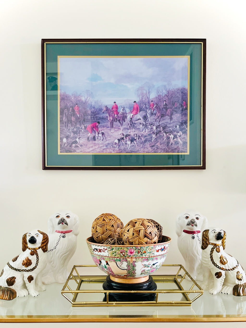 “The Meet” framed fox hunting print