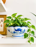 Floral chinoiserie pedestal planter