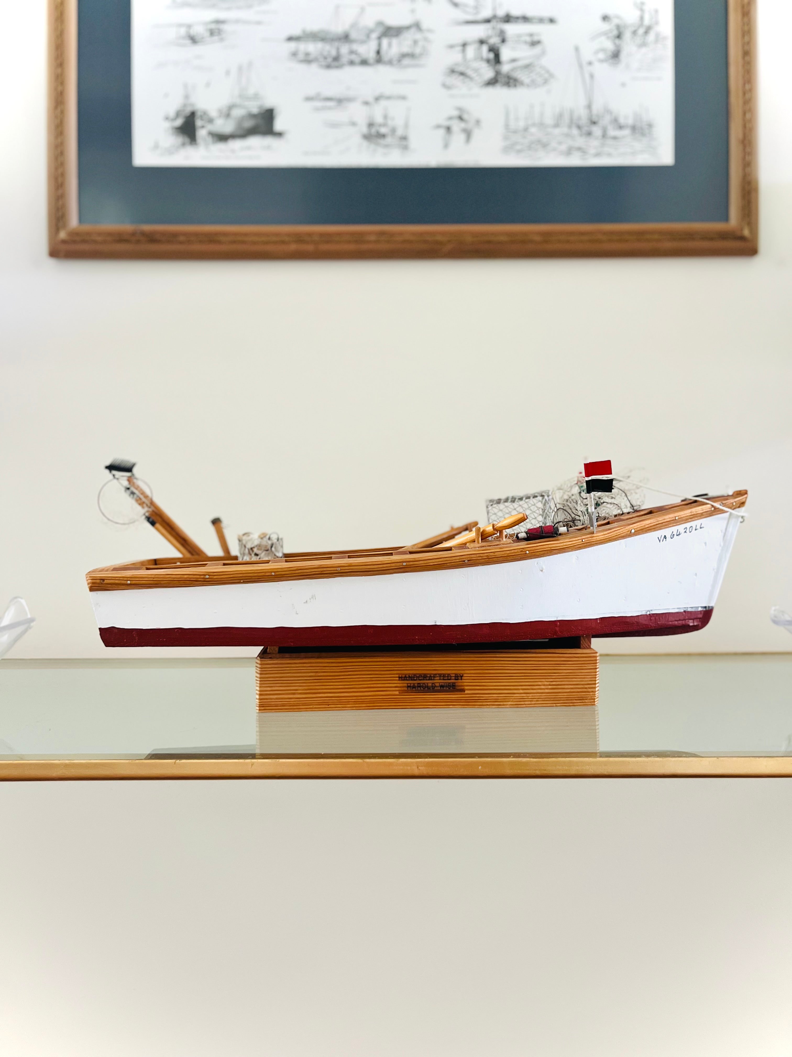 Mid-century wooden work boat