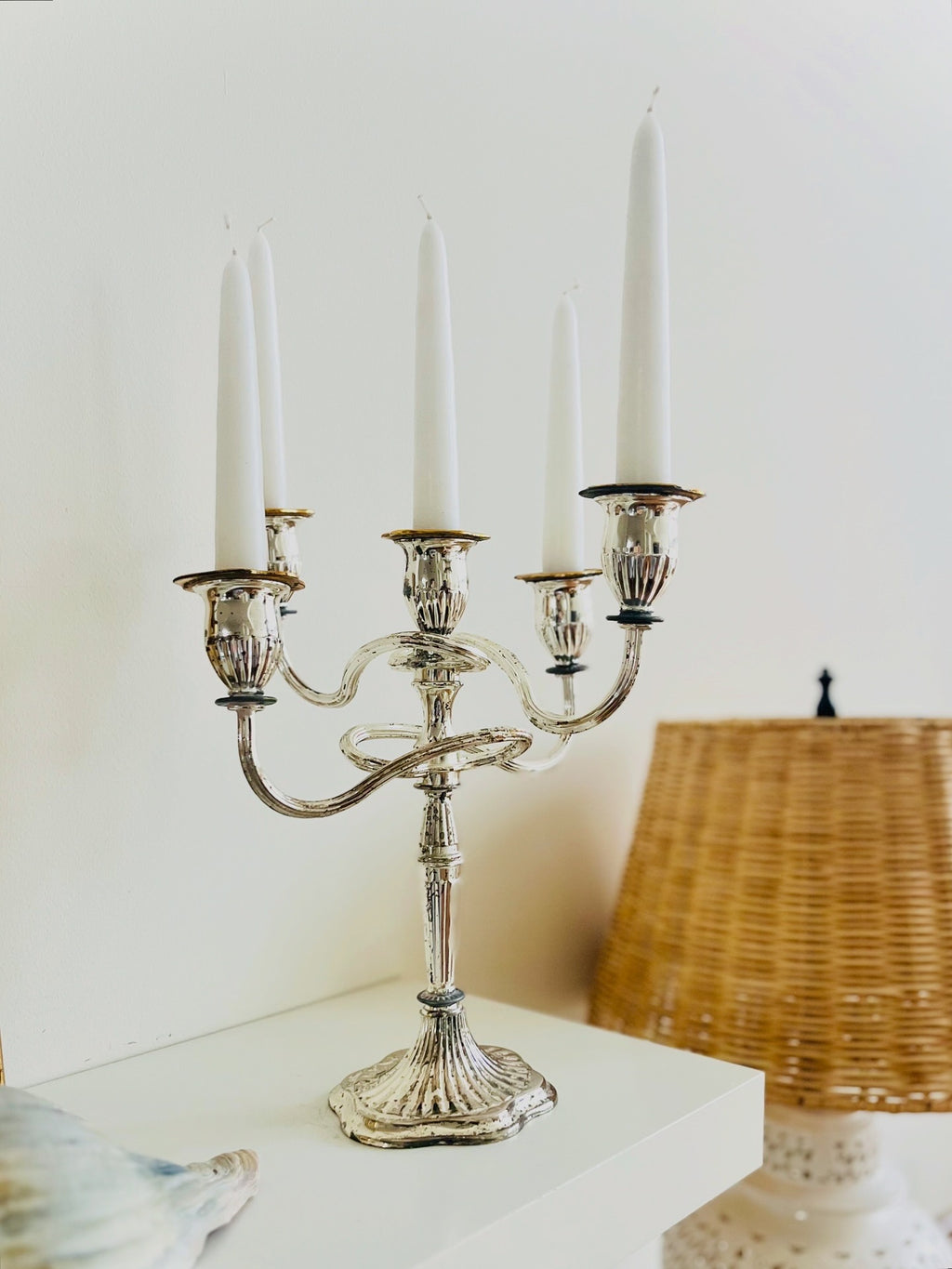 Twisted English five-arm candelabra