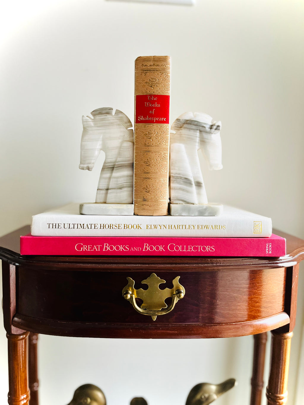 Onyx horse head bookend