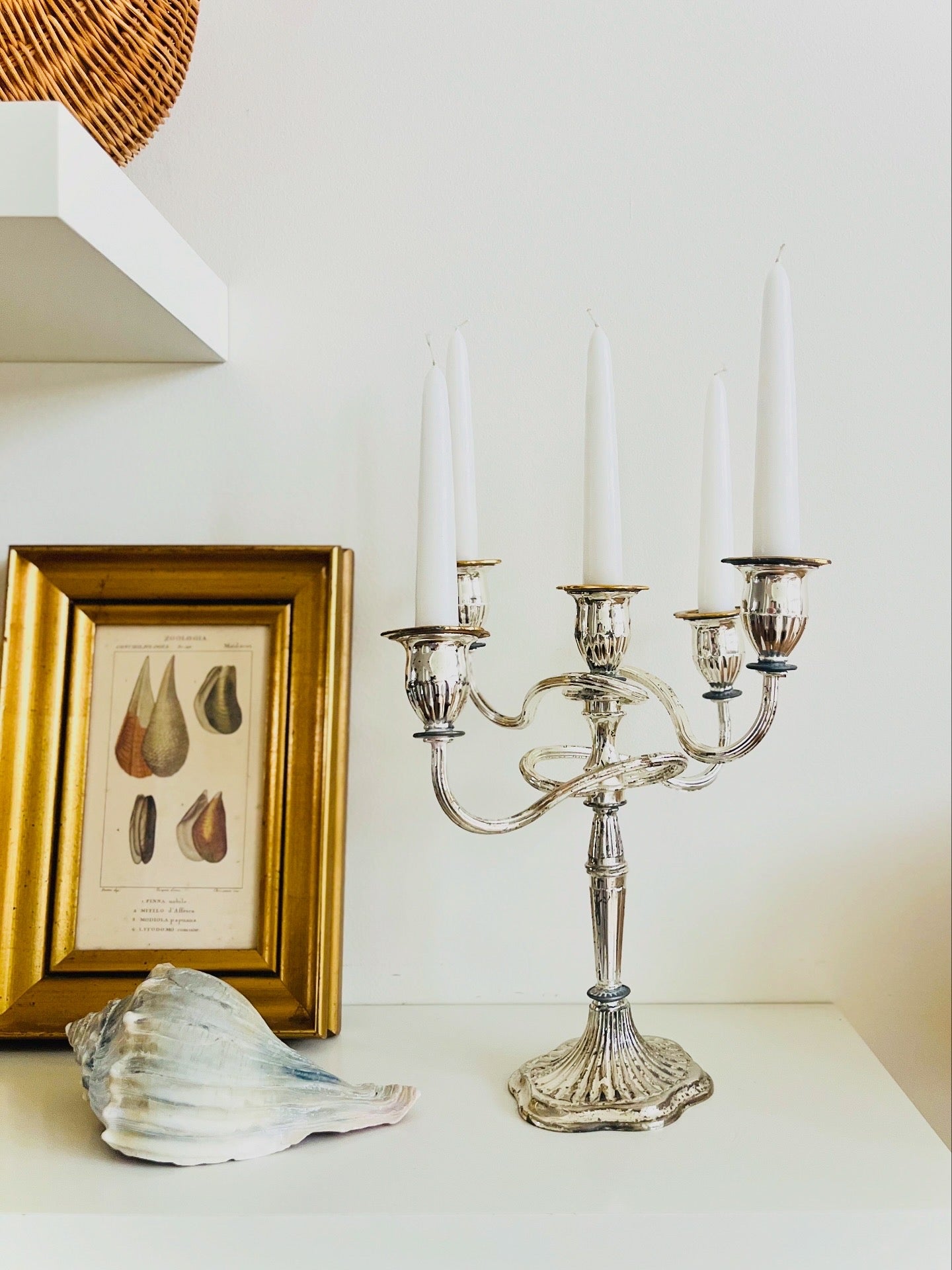 Twisted English five-arm candelabra